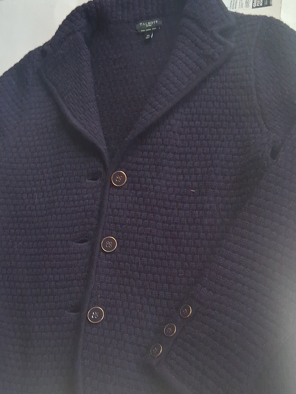 Talbots Purple Women's Shawl-Collar Buttoned Cardigan